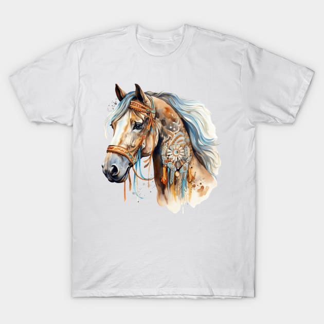 Watercolor Boho Horse #2 T-Shirt by Chromatic Fusion Studio